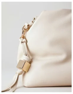 Basque Andrea Leather Clutch Bag in Vanilla