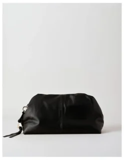 Basque Andrea Leather Clutch Bag in Black