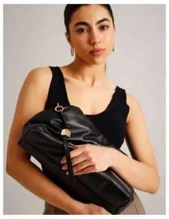 Basque Andrea Leather Clutch Bag in Black