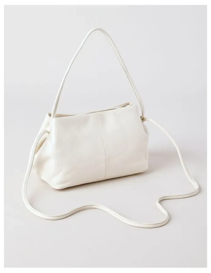Basque Aria Leather Crossbody Bag in Vanilla
