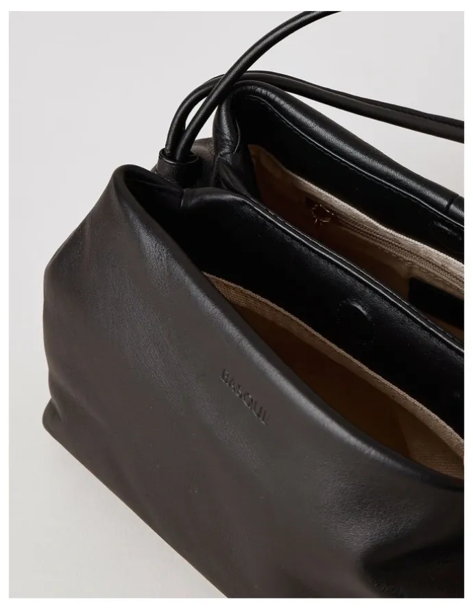 Basque Aria Leather Crossbody Bag in Black
