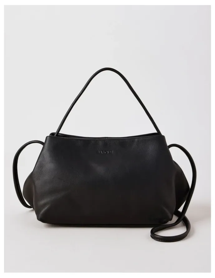 Basque Aria Leather Crossbody Bag in Black