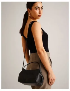 Basque Aria Leather Crossbody Bag in Black