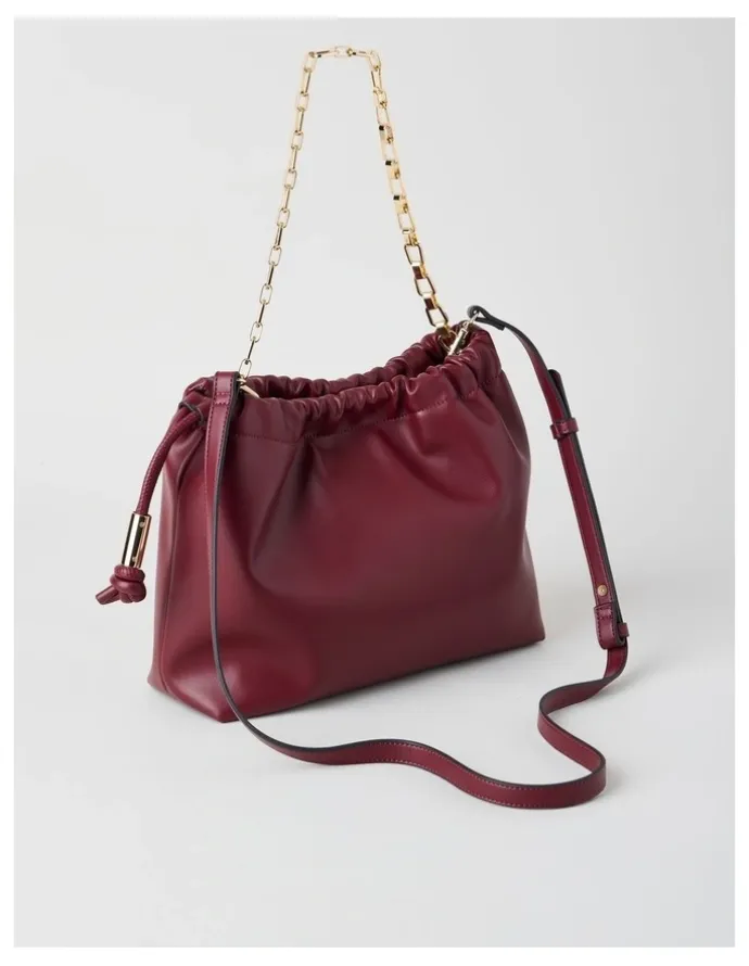 Basque Ashley Shoulder Bag in Merlot