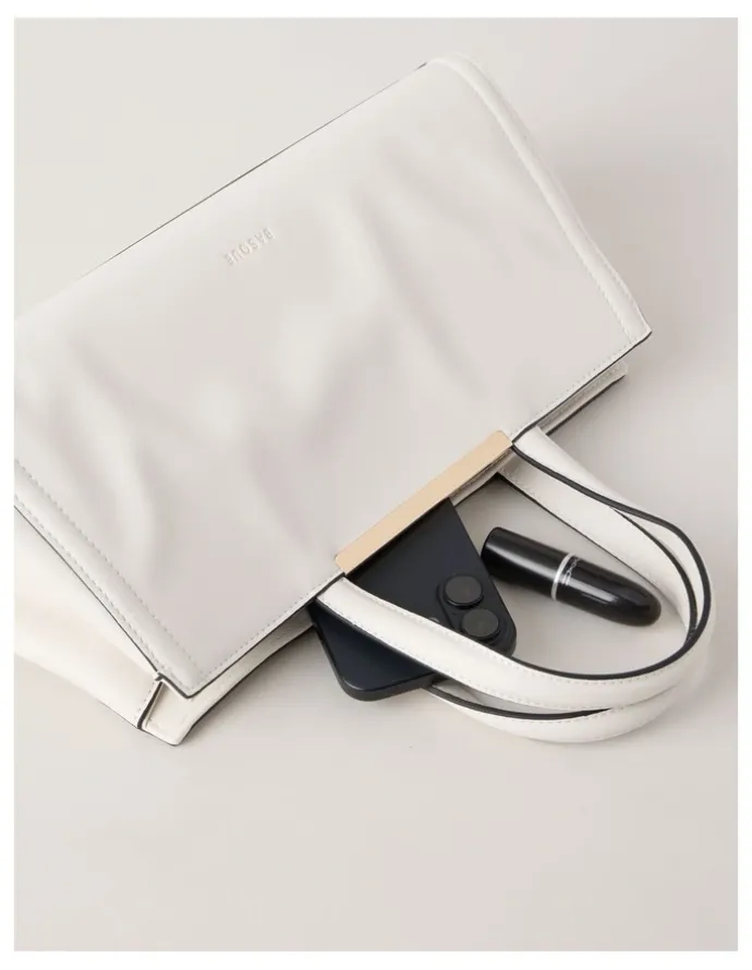 Basque Audrey Satchel Bag in Vanilla