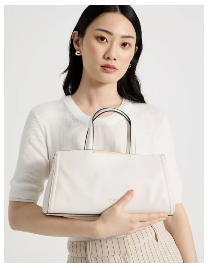 Basque Audrey Satchel Bag in Vanilla
