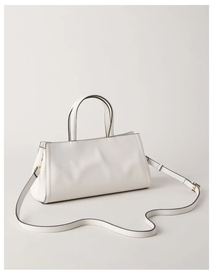 Basque Audrey Satchel Bag in Vanilla