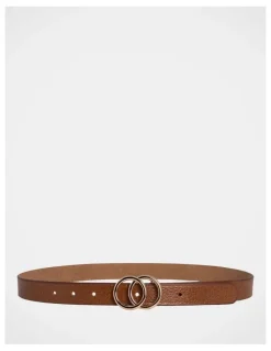 Basque Brittany Double Ring Leather Belt in Tan