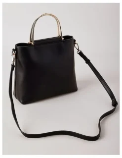 Basque Carolina Satchel Bag in Black