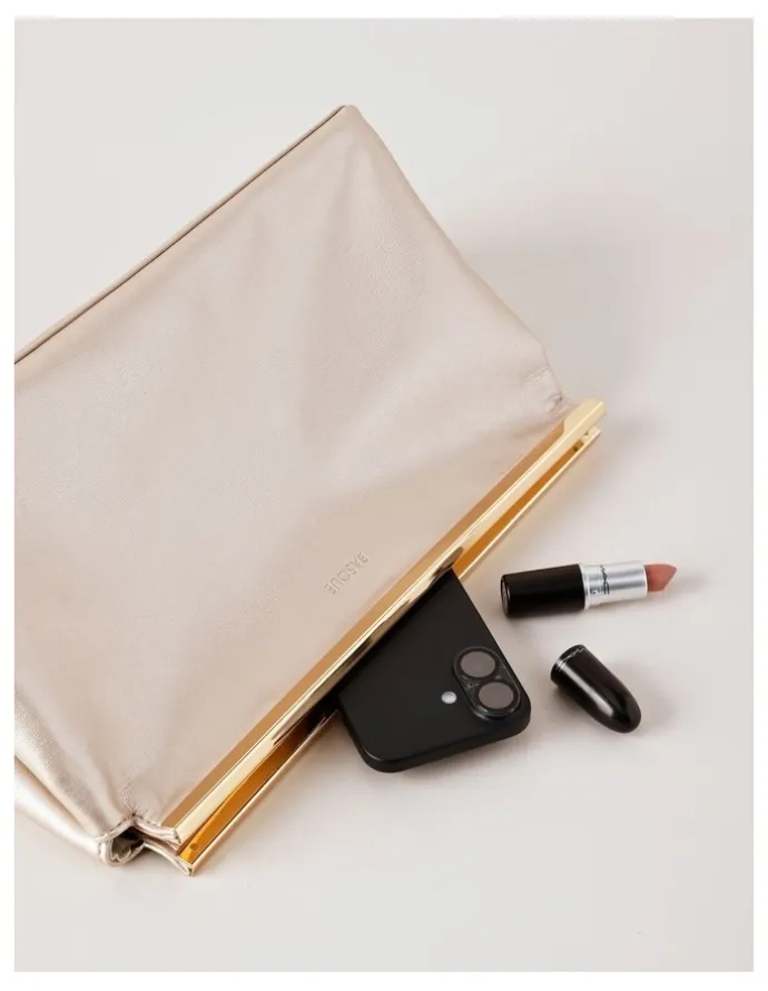 Basque Carrie Clutch Bag in Frosted Almond