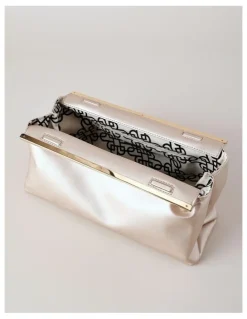 Basque Carrie Clutch Bag in Frosted Almond