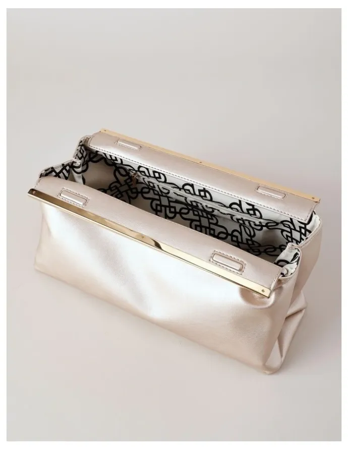 Basque Carrie Clutch Bag in Frosted Almond