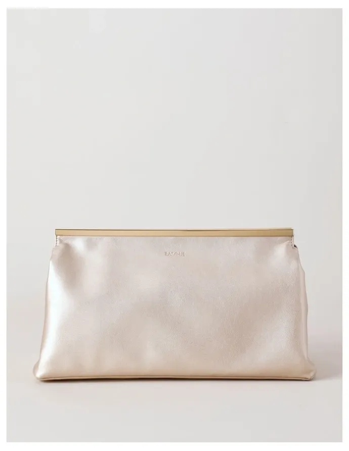 Basque Carrie Clutch Bag in Frosted Almond