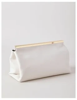 Basque Carrie Clutch Bag in White