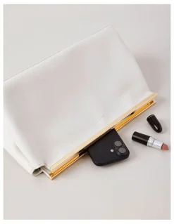Basque Carrie Clutch Bag in White
