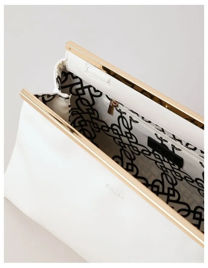 Basque Carrie Clutch Bag in White