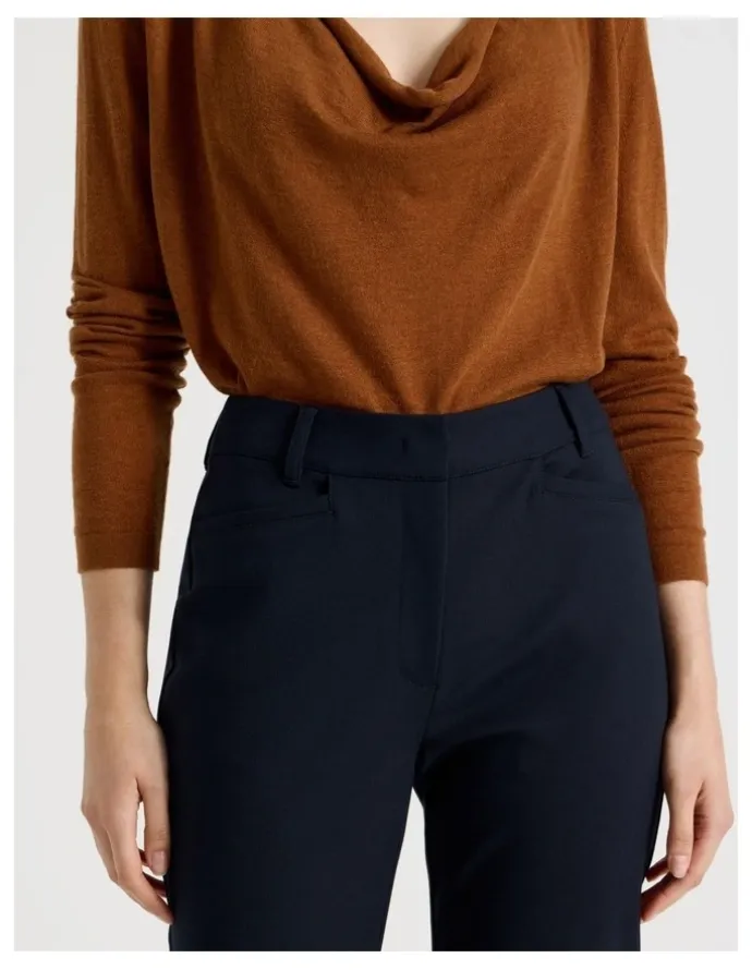 Basque Compact Sateen Pants in Indigo
