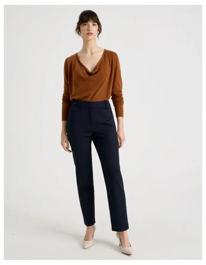 Basque Compact Sateen Pants in Indigo
