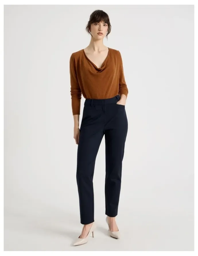 Basque Compact Sateen Pants in Indigo