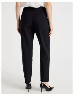 Basque Compact Sateen Pant in Black