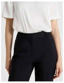 Basque Compact Sateen Pant in Black