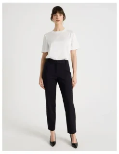 Basque Compact Sateen Pant in Black