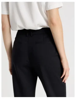 Basque Compact Sateen Pant in Black