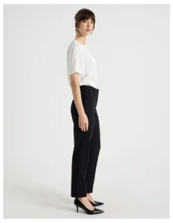 Basque Compact Sateen Pant in Black