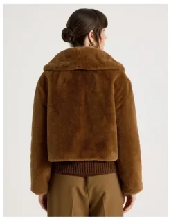 Basque Faux Fur Jacket in Chestnut