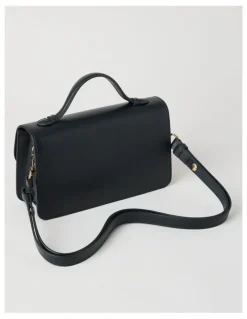 Basque Fiona Leather Satchel Bag in Leopard