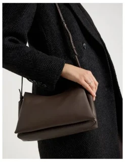 Basque Gracie Leather Crossbody Bag in Chocolate