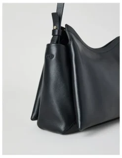 Basque Gracie Leather Crossbody Bag in Black