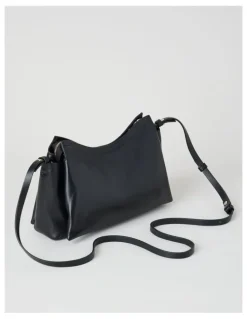 Basque Gracie Leather Crossbody Bag in Black