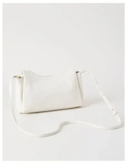 Basque Gracie Leather Crossbody Bag in Chalk