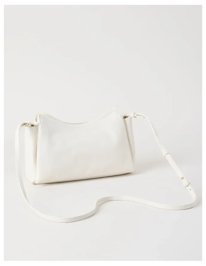 Basque Gracie Leather Crossbody Bag in Chalk