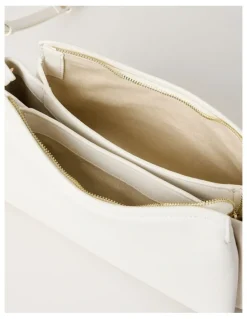 Basque Gracie Leather Crossbody Bag in Chalk