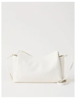 Basque Gracie Leather Crossbody Bag in Chalk