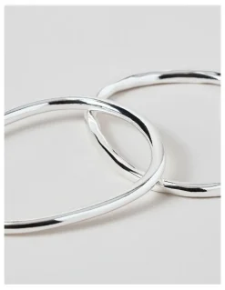 Basque Irregular 2Pk Bangles in Silver