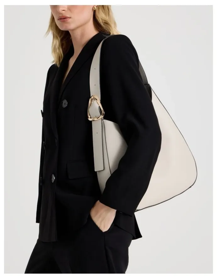 Basque Lexie Shoulder Bag in Soft Grey