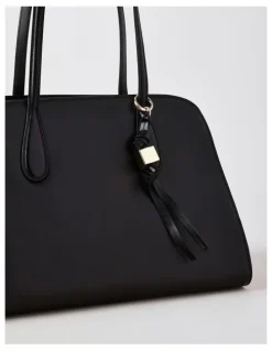 Basque Melrose Leather Tote Bag in Black