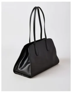 Basque Melrose Leather Tote Bag in Black