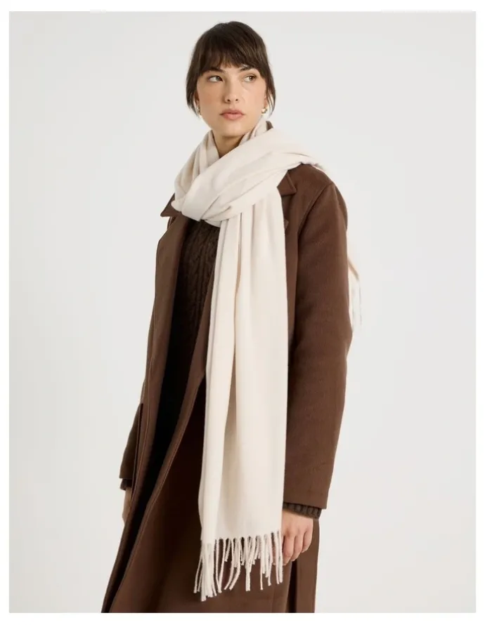 Basque Pashminetta Winter Scarf in Champagne