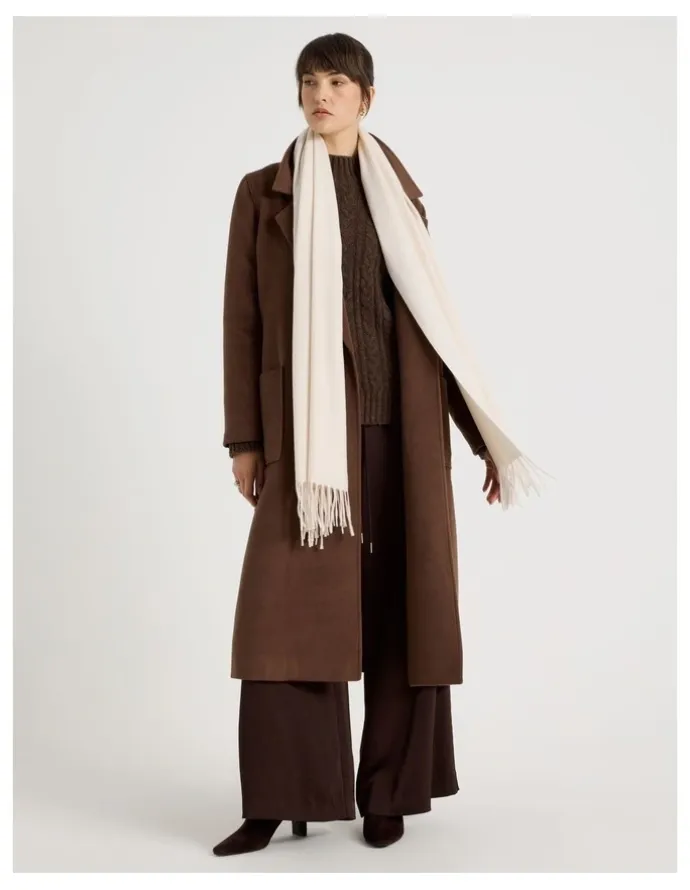 Basque Pashminetta Winter Scarf in Champagne