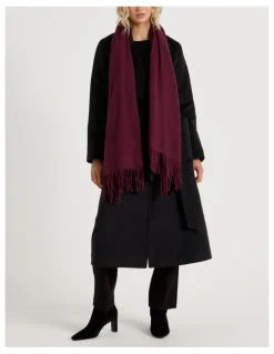 Basque Pashminetta Winter Scarf in Burgundy