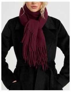Basque Pashminetta Winter Scarf in Burgundy