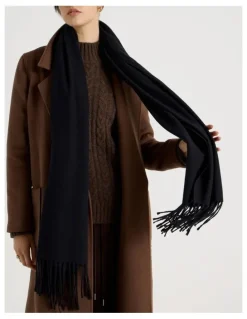 Basque Pashminetta Winter Scarf in Black
