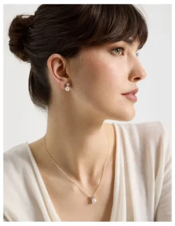 Basque Pearl and Diamante Stud Earrings