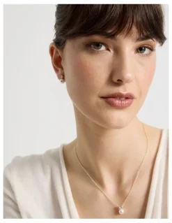 Basque Pearl and Diamante Stud Earrings