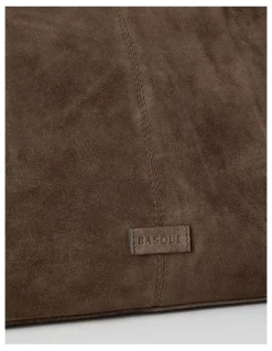 Basque Phoenix Suede Leather Tote Bag in Espresso