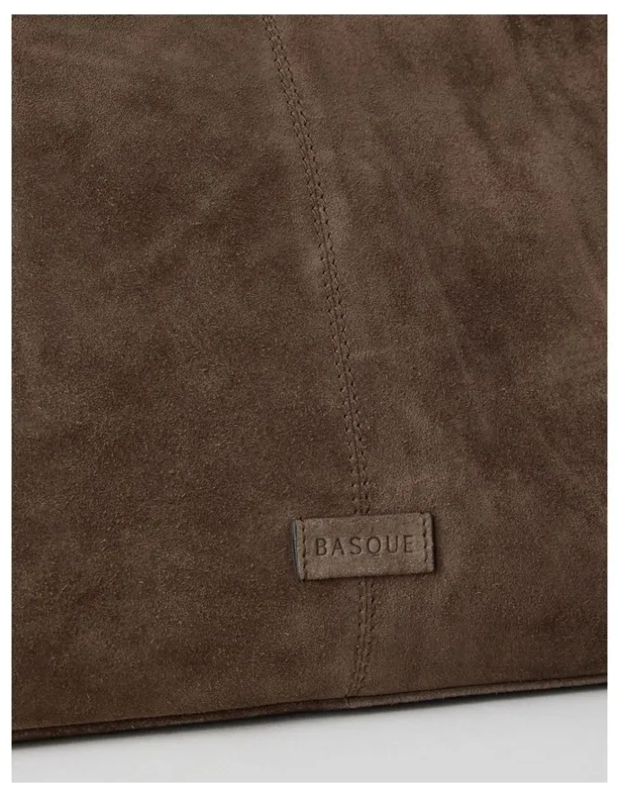 Basque Phoenix Suede Leather Tote Bag in Espresso